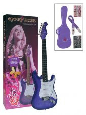 VALENCIA GRE1KCPP ELEKTRO GİTAR GYPSY ROSE SET (GIGBAG, STRAP, STICK Elektro Gitarset Purple (Askı-gİgbag-sticker-dvd): - 1