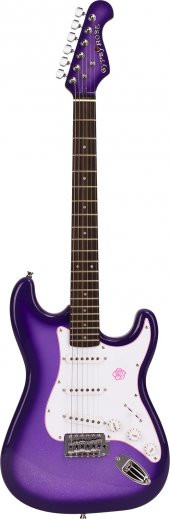 VALENCIA GRE1KCPP ELEKTRO GİTAR GYPSY ROSE SET (GIGBAG, STRAP, STICK Elektro Gitarset Purple (Askı-gİgbag-sticker-dvd): - 2
