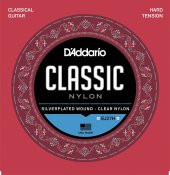 DADDARIO EJ27H KLASİK GİTAR TEL SETİ (4/4), SILVERPLATED WOUND, C D'Addario EJ27H Student Nylon Classical Guitar Strings, Hard Tension - 1