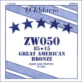 DADDARIO ZW050 AKUSTİK GİTAR TEK TEL, 85/15 BRONZE WOUND, (Mİ), 5 - 1