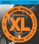 DADDARIO EXL160 BAS GİTAR TEL SETİ, XL, 50-105, LONG SCALE, NICKEL    - 1