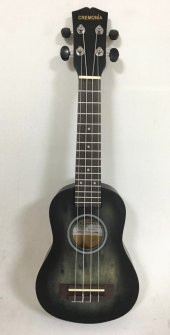 CREMONIA AU-H01A-21BK UKULELE 21" MAT SİYAH CREMONIA, AU-H01A-21BK, UKULELE 21" MAT SİYAH,  IHLAMUR KAPAK ARKA VE YANLAR - 1