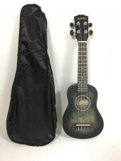 CREMONIA AU-H01A-21BK UKULELE 21" MAT SİYAH CREMONIA, AU-H01A-21BK, UKULELE 21" MAT SİYAH,  IHLAMUR KAPAK ARKA VE YANLAR - 2