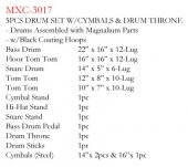 MAXTONE MXC-3017FBK DAVUL SET 5 PCS SİYAH + ZİL + TABURE MAXTONE, MXC-3017FBK, ÇAPLAR: 10"-12"-14"-14"-20"
RESİM TEMSİLİDİR GERÇEK RENGİ SİYAHTIR - 2