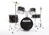 MAXTONE MXC-602BK JUNIOR DAVUL SET 5 PCS SİYAH + ZİL VE TABURE :MAXT JUNIOR DAVUL SET 5 PCS SİYAH + ZİL VE TABURE :MAXTONE ÇİN - 1