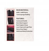 VALENCIA CGB1680 KLASİK GİTAR KILIFI, SCALE 4/4, SİYAH+ RENK, 600D  (4/4) KLASİK GİTAR KILIFI:   thumbnail 4