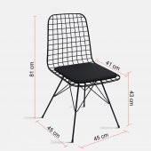 BAROK MASA TAKIMI, 130X70CM MASA VE 6 ADET TEL SANDALYE - 2