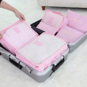 Valiz Bavul İçi Düzenleyici Organizer 6 Lı Set-pembe - 1