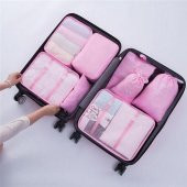 Valiz Bavul İçi Düzenleyici Organizer 6 Lı Set-pembe - 2