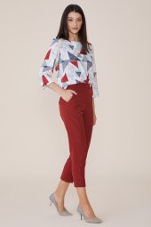 PANTOLON BAYAN BİLEKTE SORALLİNE 1695 KİREMİT - 2