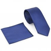 Saks Mavi Oxford Model Mendilli Slim  Kravat-Brianze MKAS-7 thumbnail 2