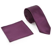 Mürdüm Oxford Model Mendilli Slim Kravat-Brianze MKAS-10 thumbnail 2