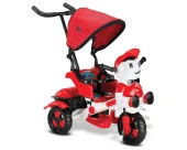 BABYHOPE 125 YUPİ  ÜÇ TEKER TENTELİ İTMELİ BİSİKLET(KIRMIZI BEYAZ) - 1