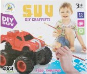 Diy Suv Eğitici 2 Farklı Suv Araçlı 15 Parça Araba Boyama Seti - 1