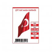Vatan Çift Kat Masa Türk Bayrağı 15X22,5 Vt201 (1 Adet) - 1
