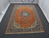 Vintage Eskitme El Dokuma Harika Kompozisyon Göbekli Yün Halı ! - 2