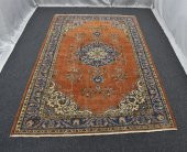 Vintage Eskitme El Dokuma Harika Kompozisyon Göbekli Yün Halı ! - 3