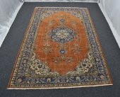 Vintage Eskitme El Dokuma Harika Kompozisyon Göbekli Yün Halı ! - 4