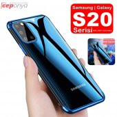 Galaxy S20 Ultra Köşeleri Renkli Kamera Korumalı Şeffaf Kılıf thumbnail 1