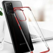 Galaxy S20 Ultra Köşeleri Renkli Kamera Korumalı Şeffaf Kılıf thumbnail 2