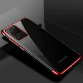 Galaxy S20 Ultra Köşeleri Renkli Kamera Korumalı Şeffaf Kılıf thumbnail 11