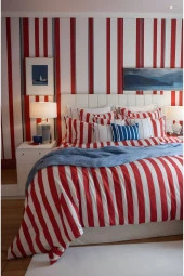 Back To Basics - Kırmızı Çizgili Çift Kişilik Nevresim Takımı thumbnail 1