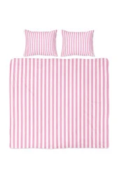 Back To Basics - Pembe Çizgili Tek Kişilik Nevresim Takımı - 1