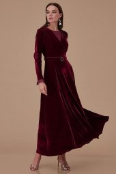 Elbise-Bordo- Kayra-KA-A9-23038-26 - 4