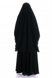 Krep Peçeli Ayrı Siyah Çarşaf thumbnail 1