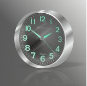 Metalik Çerçeveli Gece Görünen Işıldayan Fosforlu Duvar Saati - 3