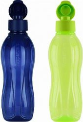 TUPPERWARE suluk 2 adet 1 LİTRE EKO ŞİŞE LACİVERT   1 LİTRE EKO ŞİŞE  YEŞİL SULUK  KANSEROJEN MADDE İÇERMEZ ORJİNAL ÜRÜN - 1