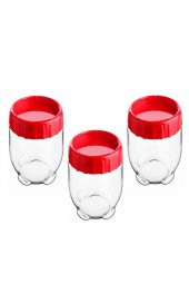 3lü Kırmızı Little Bonny Kilitli Saklama Kabı 550 ml - 1