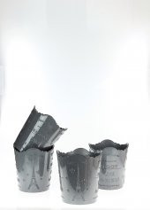 4lü Eiffel Gri Yuvarlak Organizer Sepet thumbnail 1