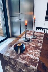 Kahve Elegant Lazer Kesim Runner - 1