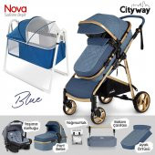Kiwi 6in1 Bir Arada Yeni Doğan Paketi City Way Bebek Arabası +Nova Bebek Beşiği - 2
