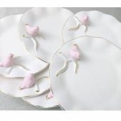 Kuşlu 6lı Pasta Tabağı,Porselen Tatlı Tabak - 3