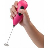 Pilli Çırpıcı Pembe Kahve Süt Köpürtücü Karıştırıcı Cappucino - 2