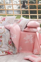 Clementina Çift Kişilik Nevresim Takımı Pembe thumbnail 2