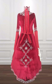 BİNDALLI KAFTAN KADİFE EL İŞİ NAKIŞ LACİVERT KIRMIZI BORDO YEŞİL - 3