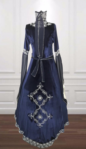 BİNDALLI KAFTAN KADİFE EL İŞİ NAKIŞ LACİVERT KIRMIZI BORDO YEŞİL - 5