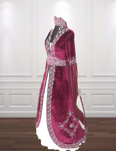 BİNDALLI KAFTAN KADİFE EL İŞİ NAKIŞ LACİVERT KIRMIZI BORDO YEŞİL - 8