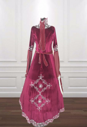 BİNDALLI KAFTAN KADİFE EL İŞİ NAKIŞ LACİVERT KIRMIZI BORDO YEŞİL - 9