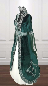 BİNDALLI KAFTAN KADİFE EL İŞİ NAKIŞ LACİVERT KIRMIZI BORDO YEŞİL - 10