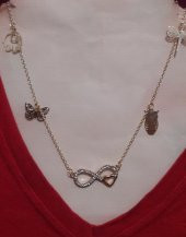 Zirkon Taşlı Gold Bayan Kolye - 1