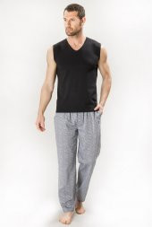 D'S DAMAT Comfort V Yaka Kolsuz T-Shirt Siyah - 5