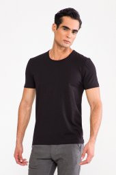 D'S DAMAT Trendy Bisiklet Yaka T-Shirt Siyah - 1