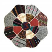 Kırkyama 8 Parçalı Çiçek Desen Kilim Orta Halısı 150x150 cm - 1