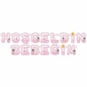 Pembe Hoşgeldin Bebeğim Banner Yazı - 1