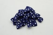 Lacivert Renkli Beyaz Puantiye Desenli Fiyonk 15 Adet 50*25 mm - 1