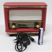 Nostaljik  Radyo Şarjlı Pil+Adaptörlü Kırmızı İstanbul Model - 3